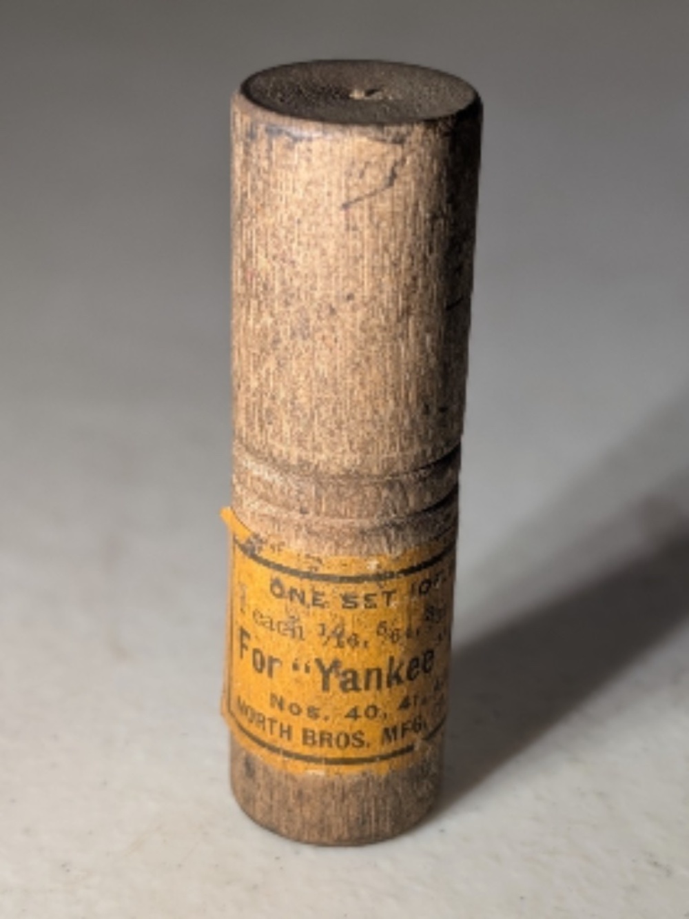 Antique North Bros Yankee no.8 piral Ratcheting Drill pts wooden tube vintage